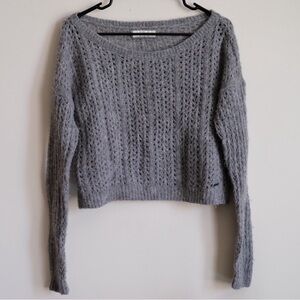 Cropped Grey Knit Sweater
